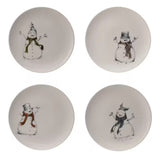 Snowman & Bird Stoneware Plate