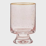 Old Fashioned Blush Gold Rimmed Glass