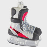 Silver/Red Glass Hockey Skate Ornament