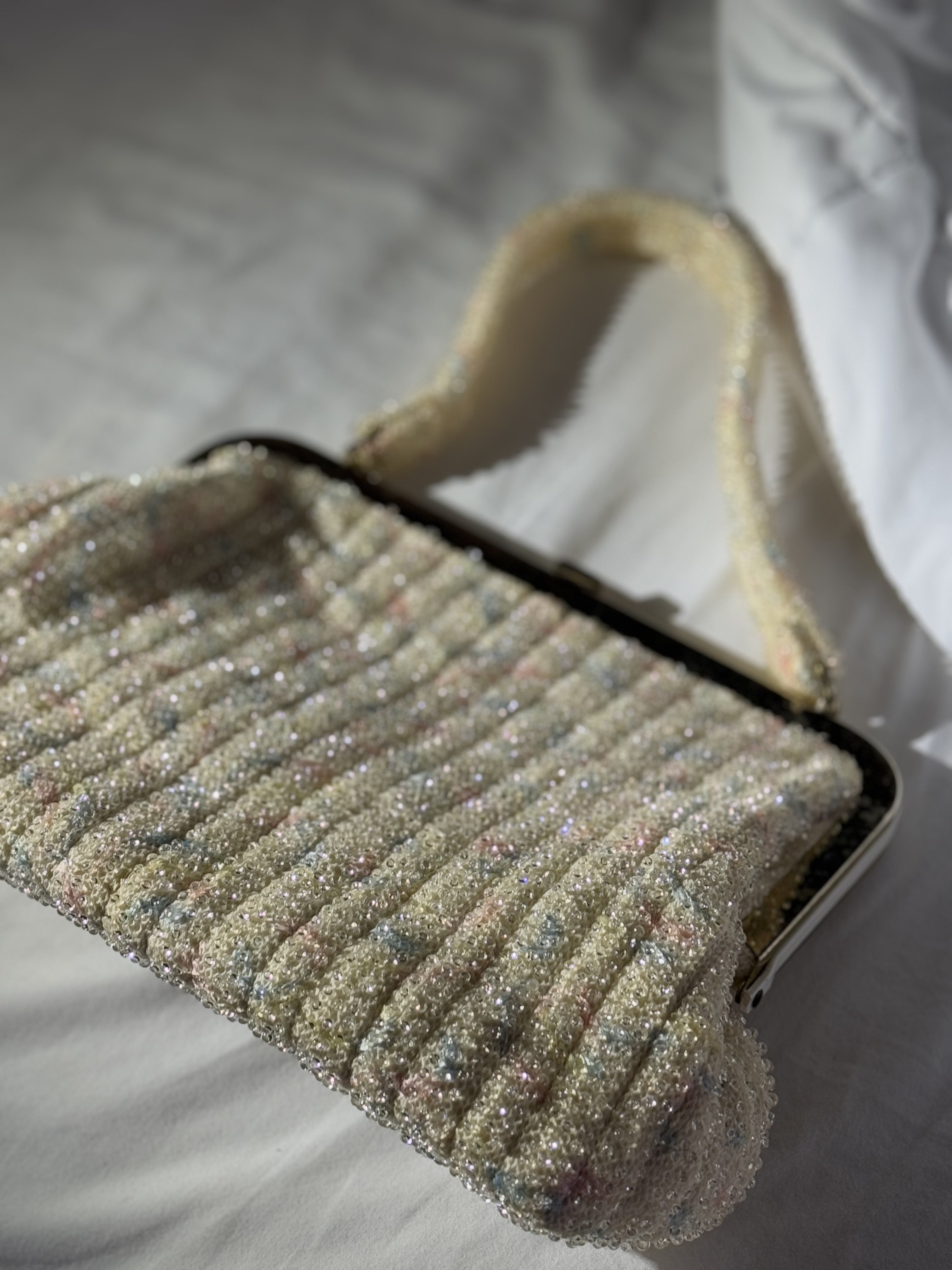 Vintage Pastel Beaded Purse –