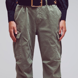 Cargo Pants with Tassel Ends in Military Green