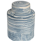 Stoneware Striped Ginger Jar
