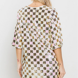 Checkerboard Sequin Mini Dress