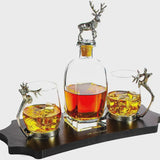 Stag Decanter Set with 2 Stag Glasses