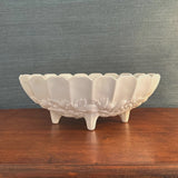 Vintage Pedestal Milk Glass Bowl