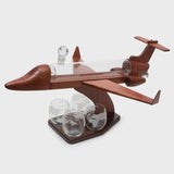 Whiskey & Wine Decanter Jet Airplane Set and Glasses