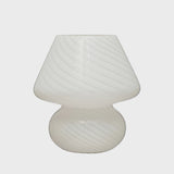 White Blown Glass Table Lamp w/ Inline Switch
