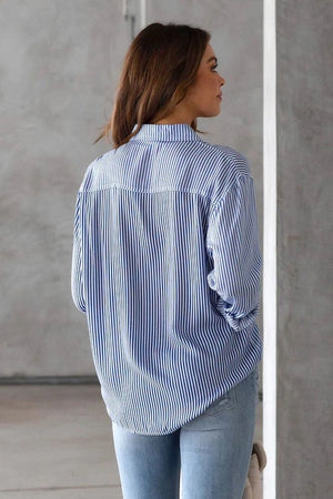 
            
                Load image into Gallery viewer, Popular Pinstripes  Button Down Top
            
        
