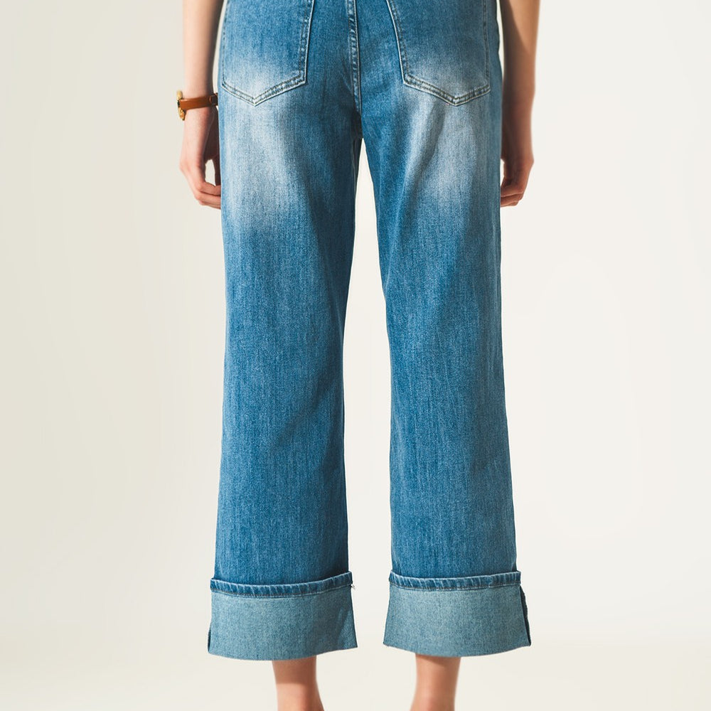 
                      
                        Roll Hem Jeans in Mid Blue
                      
                    