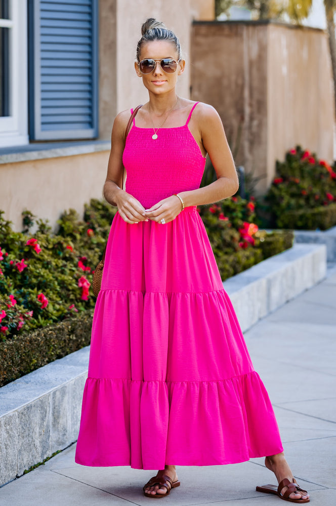 Smocked Tiered Midi Dress