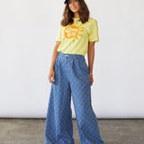 Textured Denim Pant