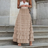 A-Line Tulle Maxi Flare Skirt