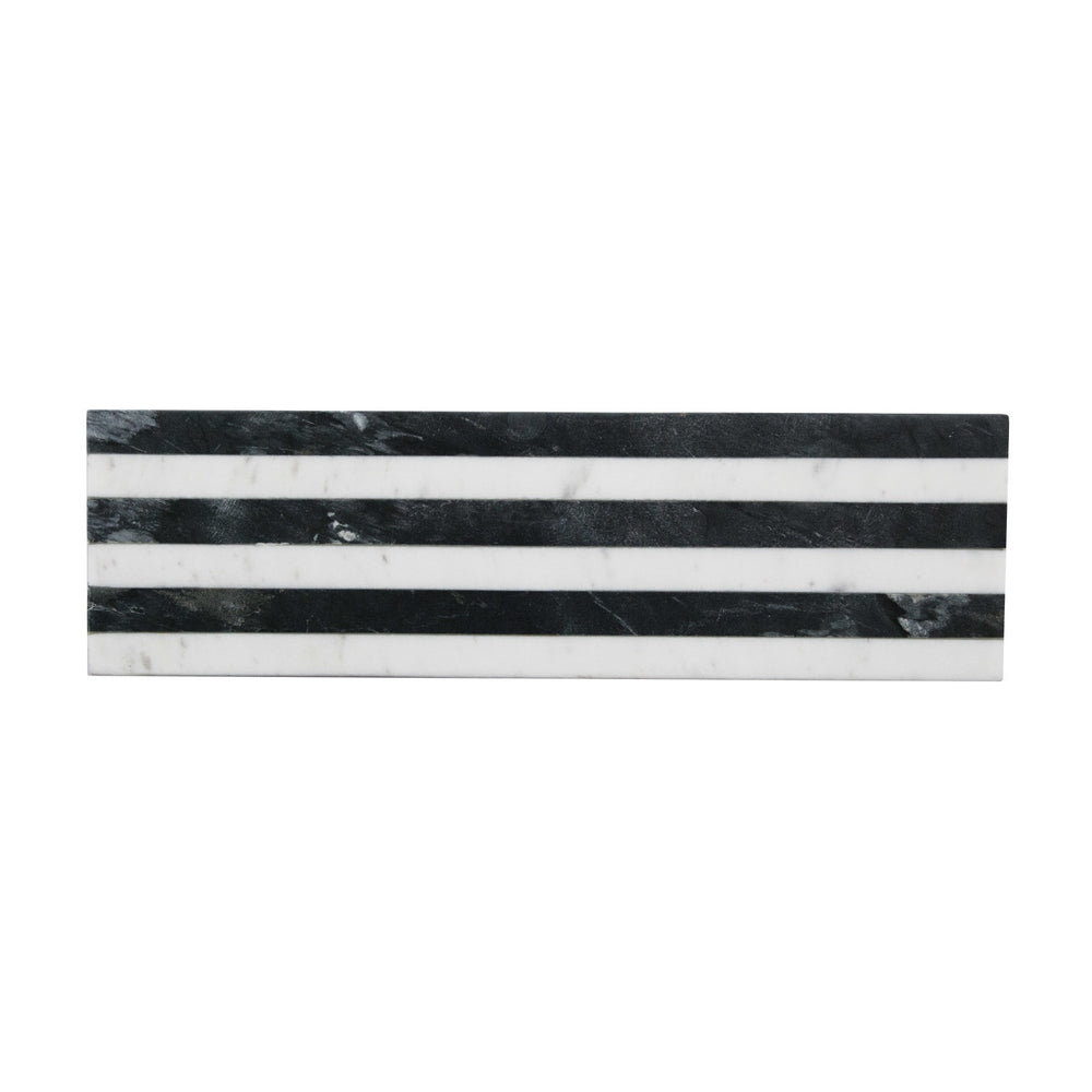 White & Black Striped  Marble Cheese Board