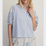 Boxy Striped Button Down Shirt