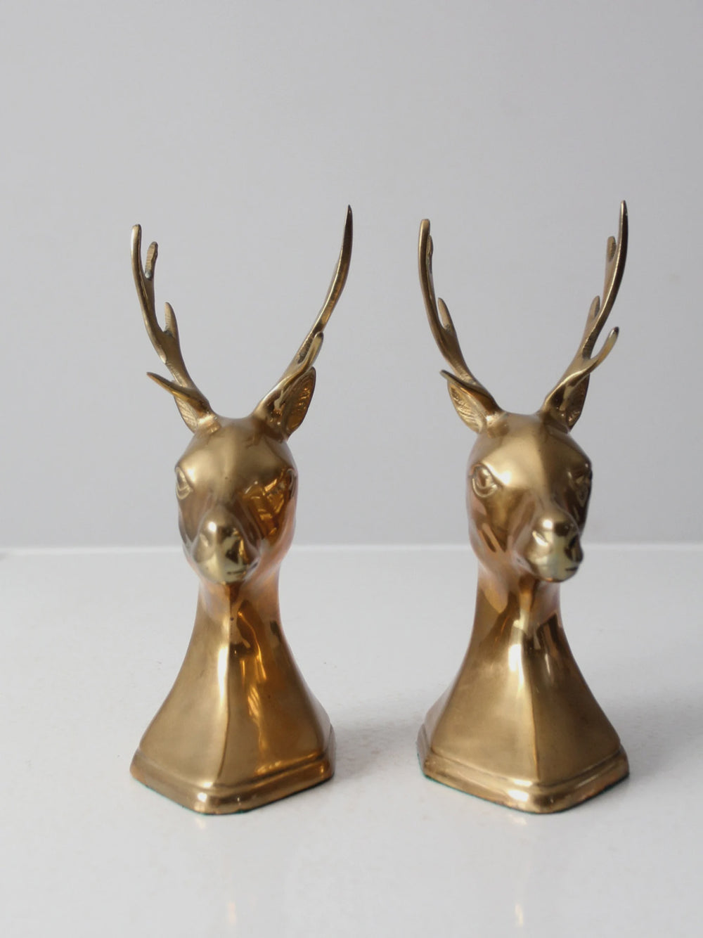 Vintage Brass Deer Bookends