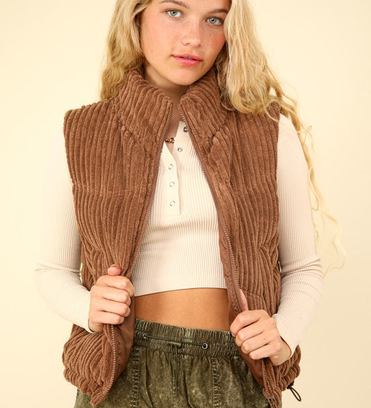 Corduroy Puffer Vest