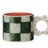 Hand Painted Stoneware Mug w/ Flower