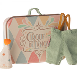 Maileg Clown clothes in suitcase, Little brother mouse