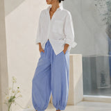 Cool Blue Capri Bubble Pants