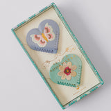 Embroidered Hearts Corner Bookmark S/2