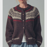 Fair Isle Nordic Toggle Knit Cardigan