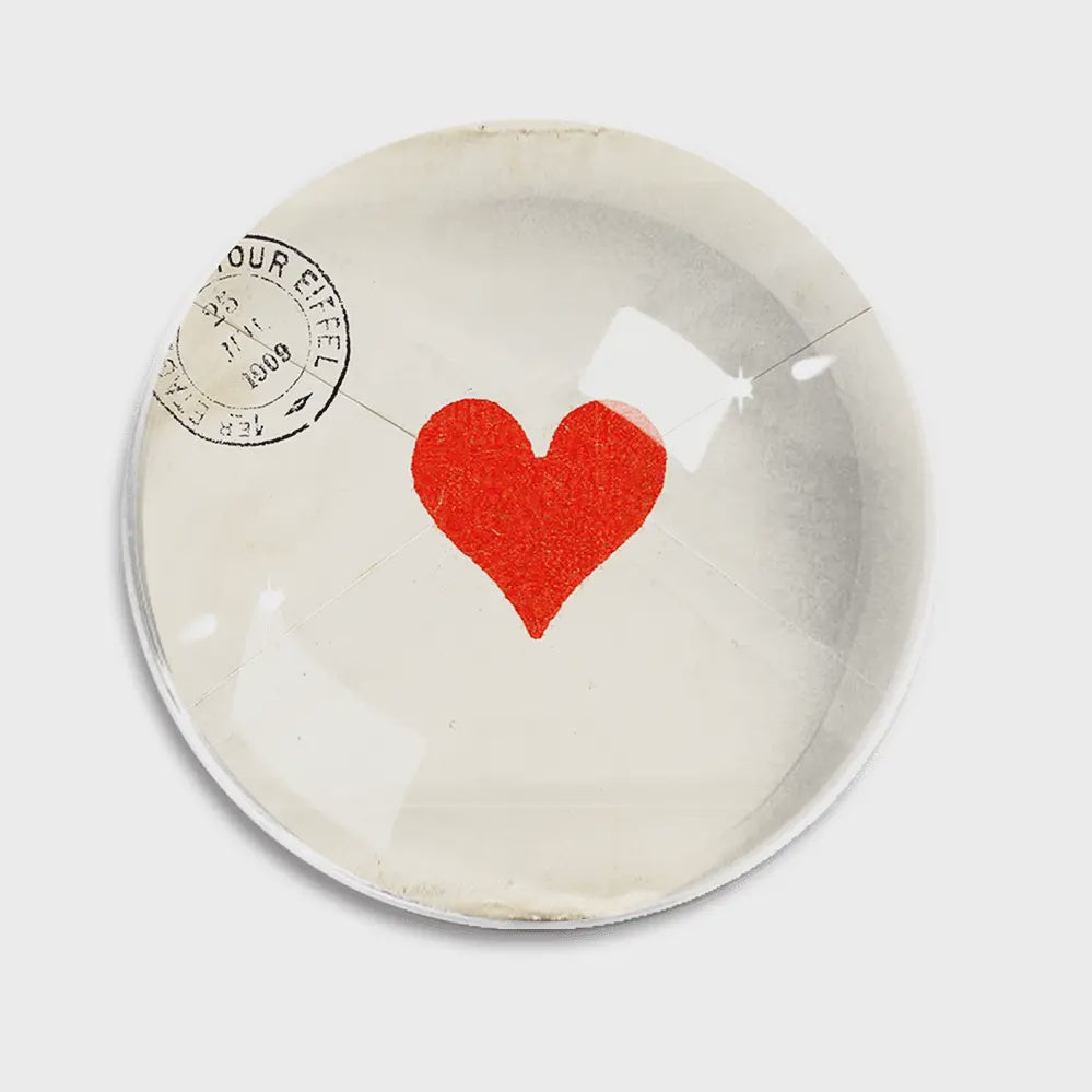 French Envelope Heart Paperweight