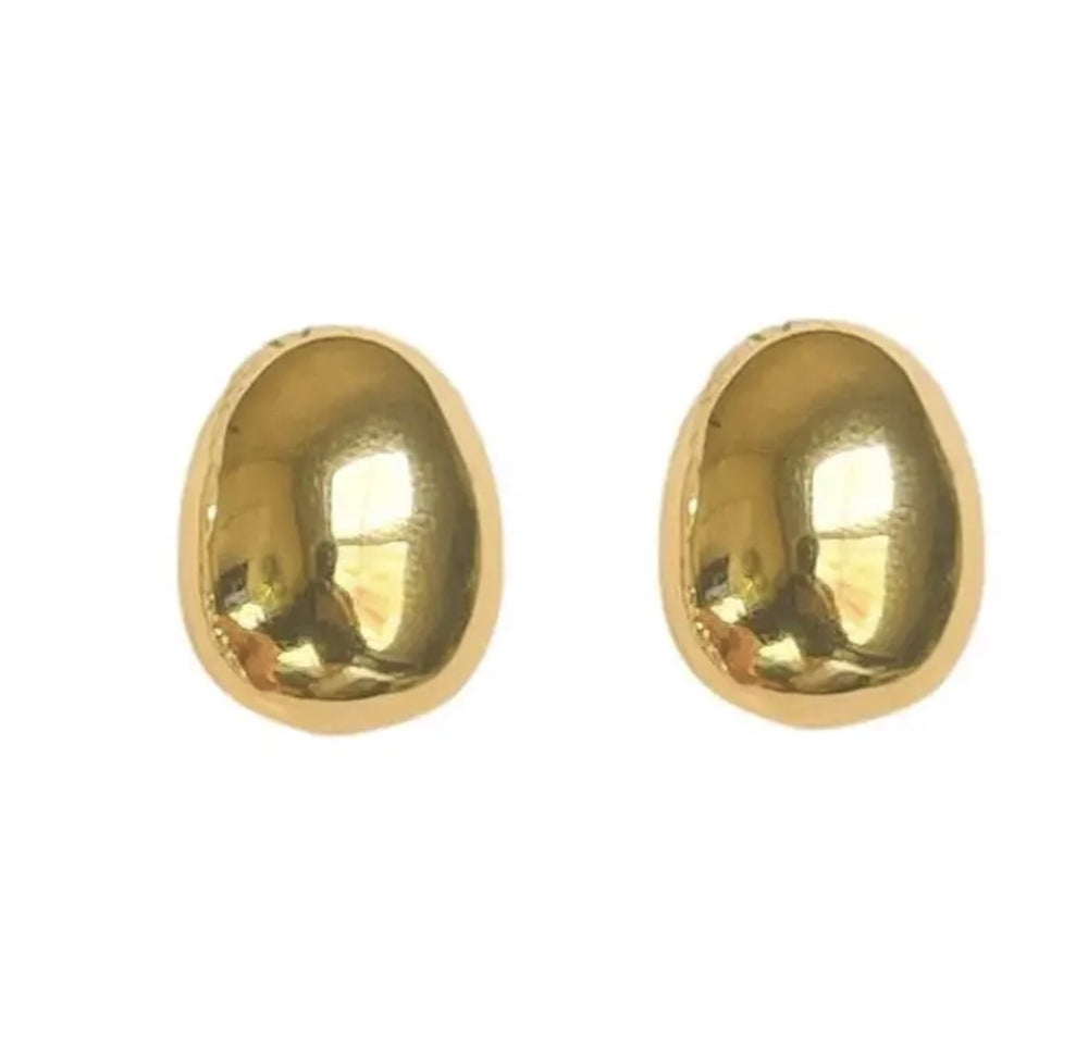 Gold Gumdrop Minimalist Earrings