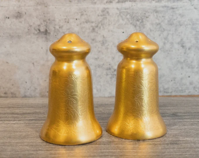 Vintage 24K glazed Salt & Pepper Shakers