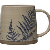Hand-Stamped Stoneware Mug w/ Botanicals