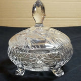 Vntg Cut Glass Footed Bowl