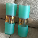 Vintage Green Federal Greek Key Glass