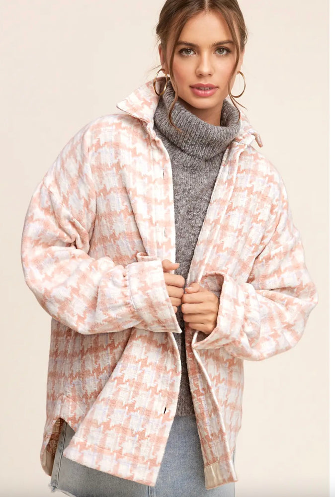 Button Down Fall Winter Plaid Shacket