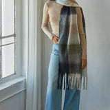 Cloud Knit Checkered Scarf
