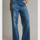 Mid-Rise Denim Pants with Stud Detail