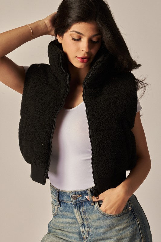 Cool- Cropped Sherpa Vest