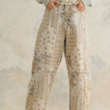 Multi Printed Barrel Pants