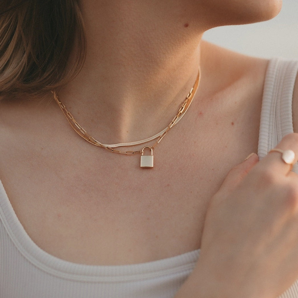 Gold Lock Necklace