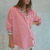 Oversized Gingham Button Down Shirt