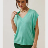 Oversized V Neck knit Vest