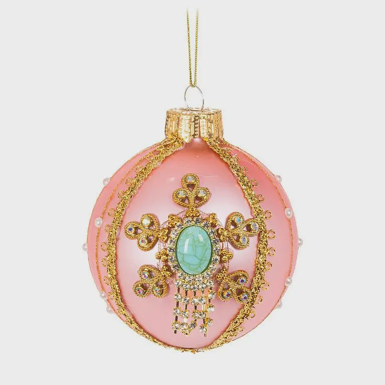 Pink & Turquoise Exquisite Ball Ornament