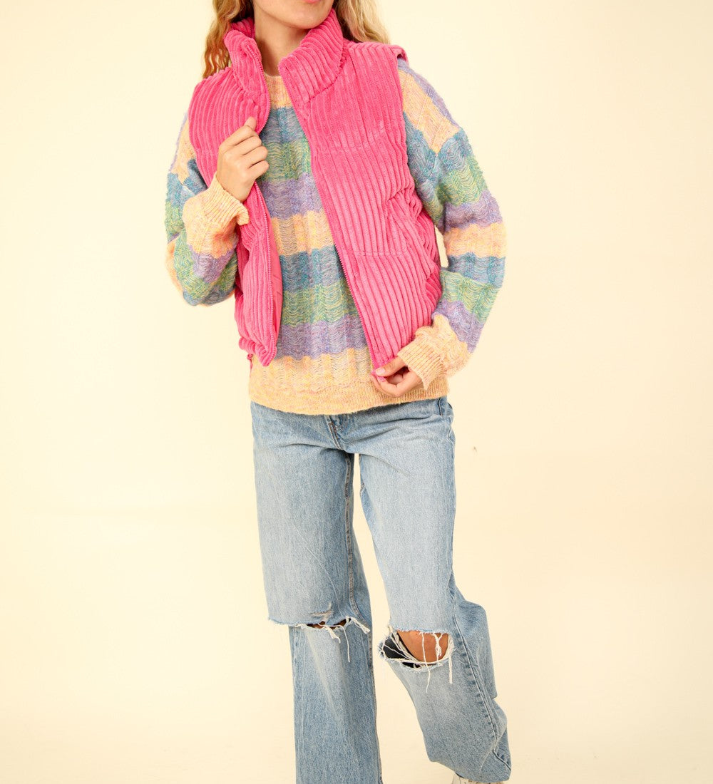 Corduroy Puffer Vest