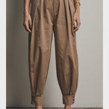 High-Waist Pleated Tapered Pants