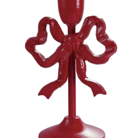 Cast Iron Bow Taper Candle Holder