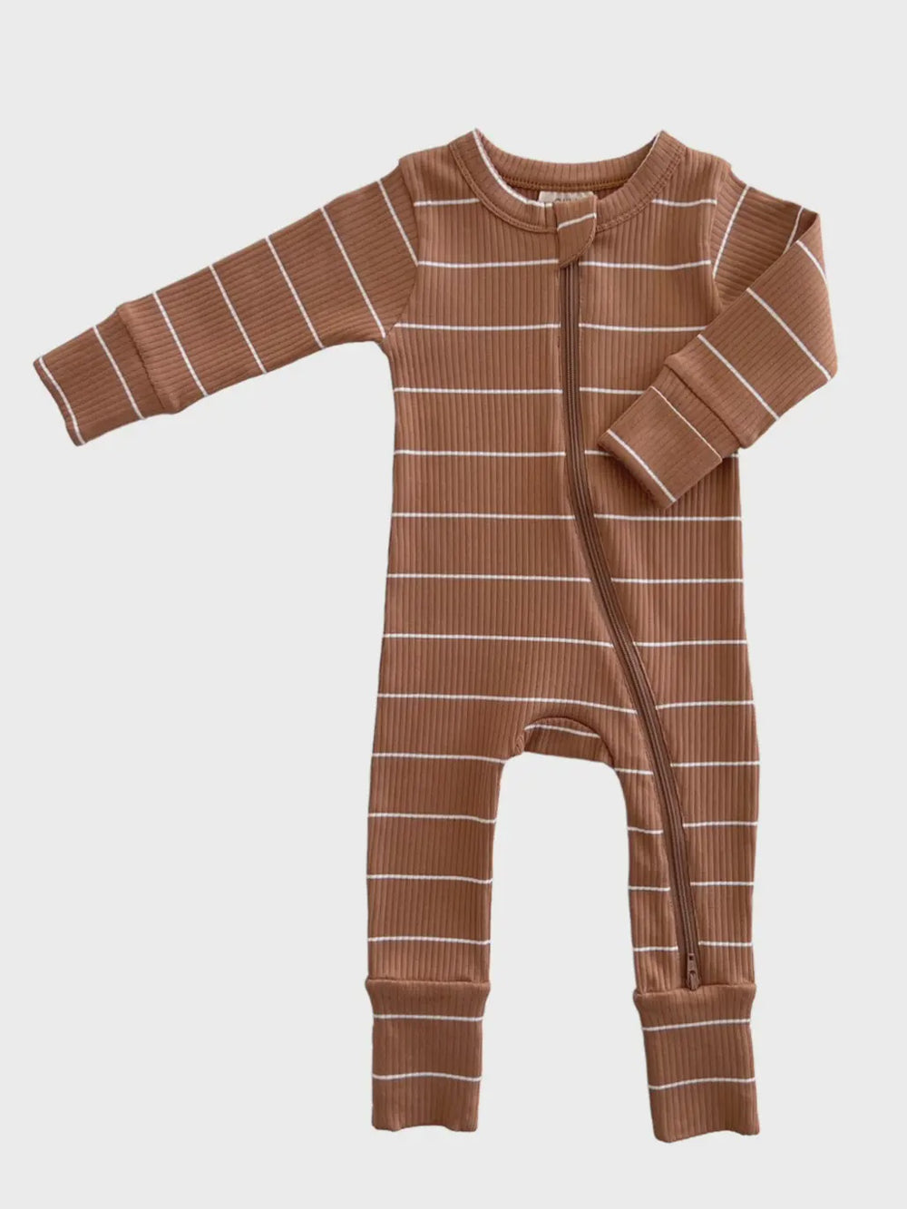 Saddle Stripe / Organic 2-Way Zip Romper