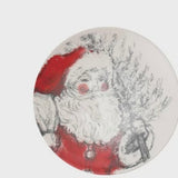 Santa Plate, Red, Black & White