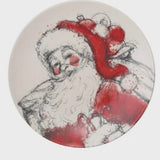 Santa Plate, Red, Black & White