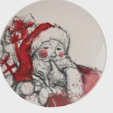 Santa Plate, Red, Black & White
