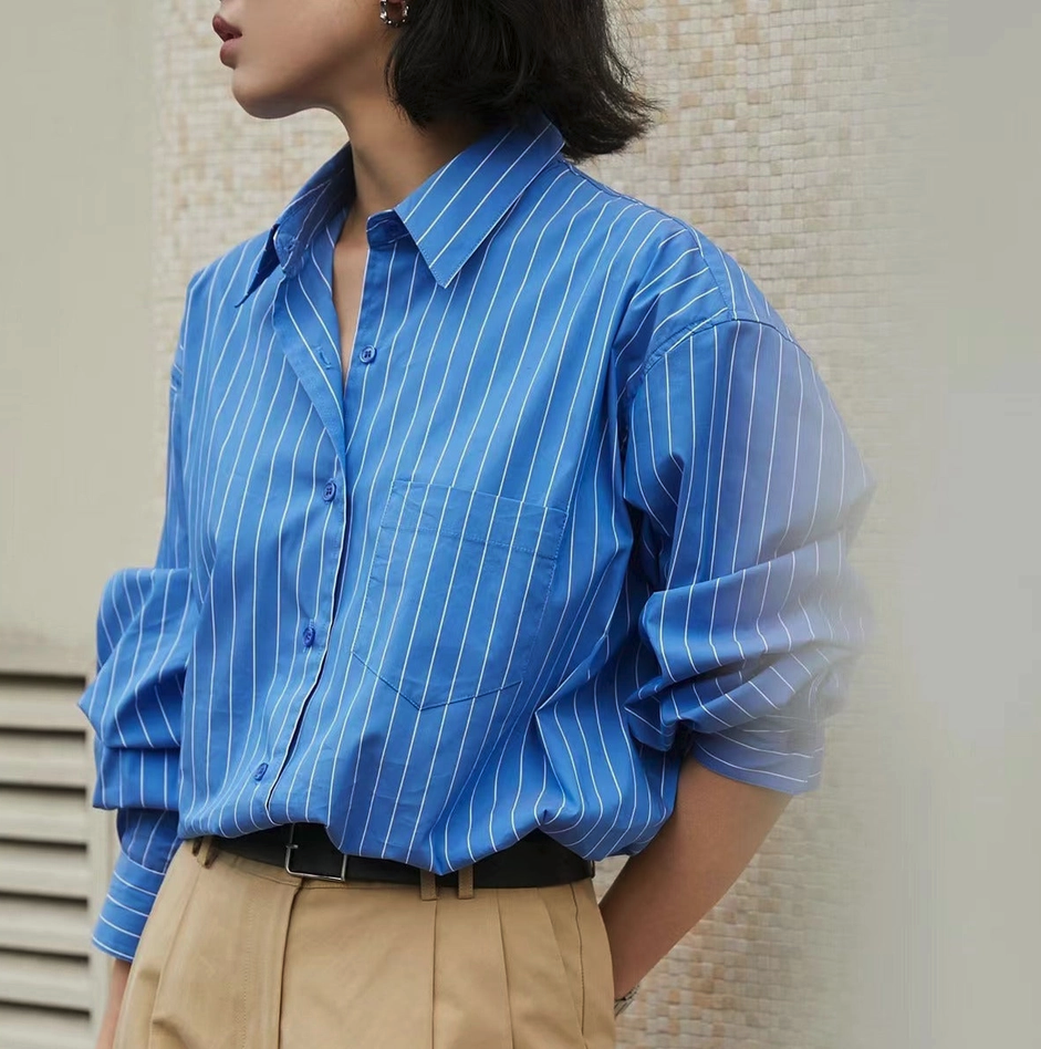 Blue Stripe Shirt - one size