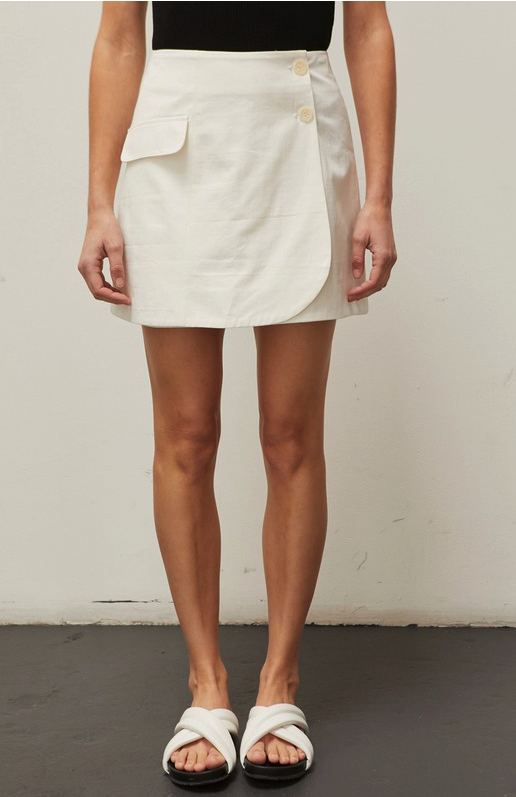 
                      
                        Feel Fresh White Wrapped Mini Skirt
                      
                    