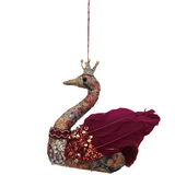Winter Grace Swan – Feathered Holiday Ornament